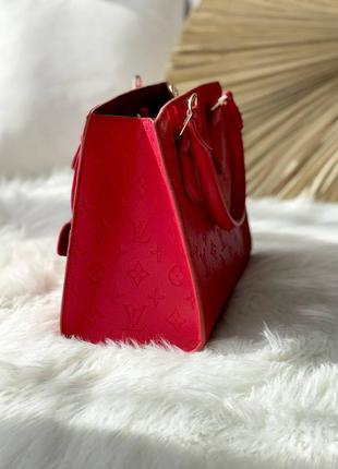 Lockme red жіночий брендовий стильна червона сумка з ремінцем тренд жіноча червона модна сумка7 фото