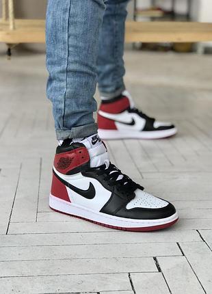 🔥 nike jordan retro 1 red/white/black 10