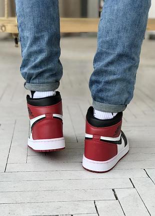 🔥 nike jordan retro 1 red/white/black 9