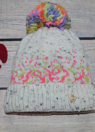 ✅тепла і яскрава зимова шапка для дівчинки "beauty" (46-50)