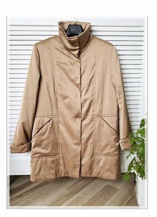 Стильная оверсайз куртка пальто бронзового цвета gerry weber миди куртка полупальто атласное