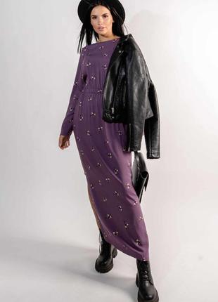 Платье "аделия" фиолет принт5 фото