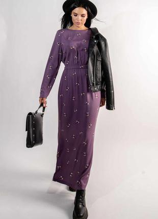 Платье "аделия" фиолет принт6 фото