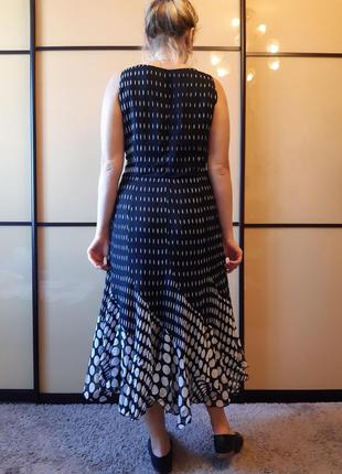 Длинное шифоновое платье в оригинальный принт горошек от kaleidoscope6 фото