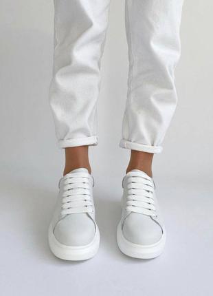 🔥 кожаные белые кеды кроссовки 🔥2 фото