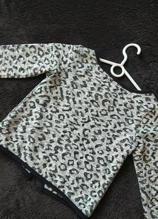 Кофточка с леопардоаым принтом болеро накидка в школу на одной пуговке