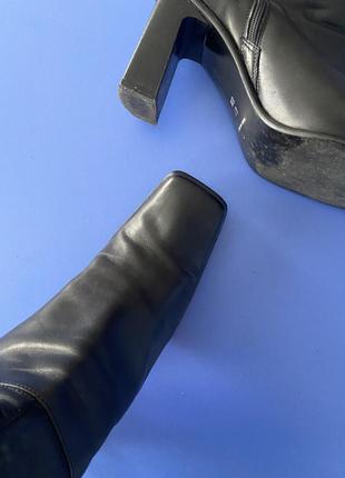 Кожаные сапожки с тупым носочком италия5 фото
