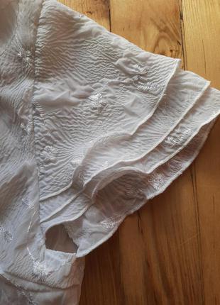 Белая блузка, жатка с вышивкой3 фото