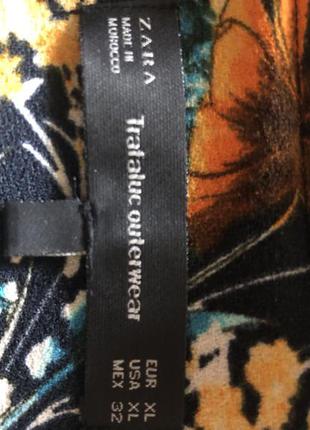 Куртка бомбер от zara, цветочный рисунок, тонкий слой синтепона, р. xl5 фото
