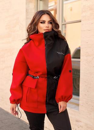 Куртка вітровка двоколірна 05550,18 червоний колір