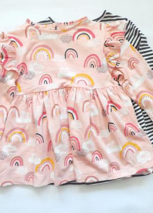 Регланы 2х f&f розовый, полосатый 116 см 00662