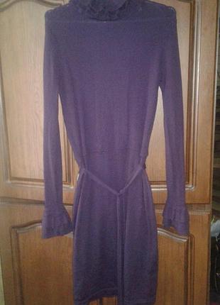 Теплое платье 100%шерсть мериноса