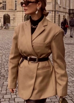 Подовжений піджак оверсайз, тренч пальто.h&m