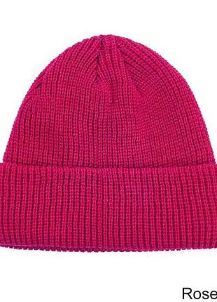 Короткая шапка вязаная мини бини малиновый