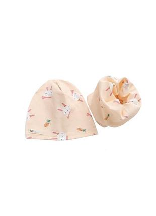 Милый детский набор шапочка и хомут