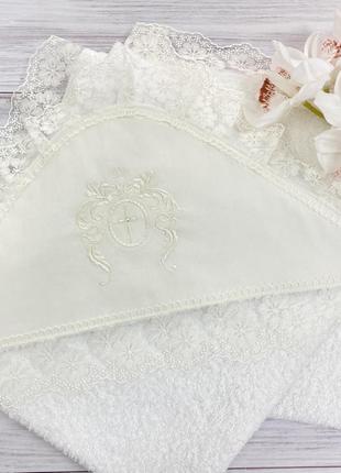 Махровая крыжма для крещения "анастасия"100*100см "ivory"