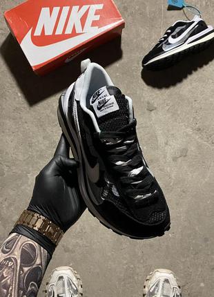 Nike ld vaporwaffle sacai black white2 фото