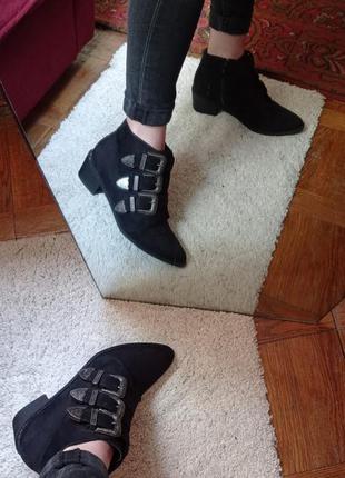 🔴sale🔴 боти чорні з пряжками, ботинки черные, uncle boots truffle collection, 3810 фото