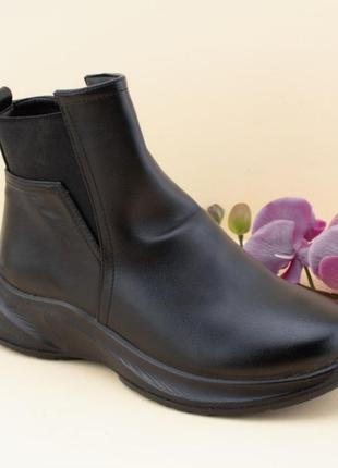 Стильные черные осенние деми ботинки короткие модные2 фото