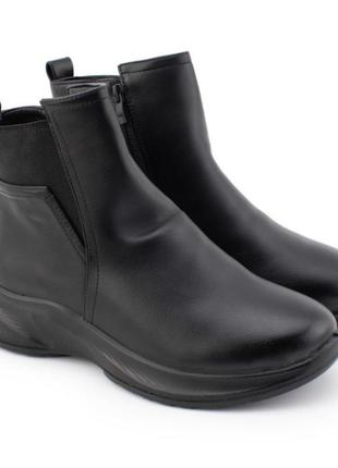 Стильные черные осенние деми ботинки короткие модные3 фото
