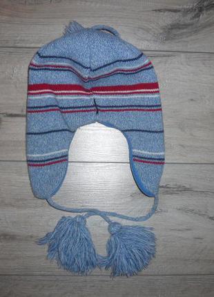 Зимняя шапка на флисе 4-6 лет 50 -51 см помпон завязки в идеале2 фото