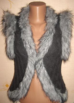 Теплая безрукавка , р.38- м - street one накидка жилет жилетка вязка мех