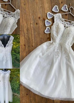 Фирменное стильное качественное роскошное свадебное платье большого размера
