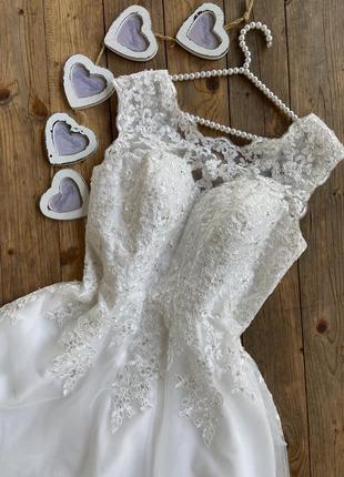 Фірмове стильне якісне розкішне весільне плаття великого розміру7 фото