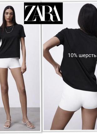 Zara чёрная  футболка из тонкого трикотажа1 фото
