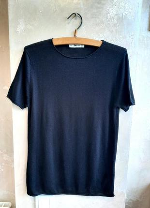Zara чёрная  футболка из тонкого трикотажа6 фото