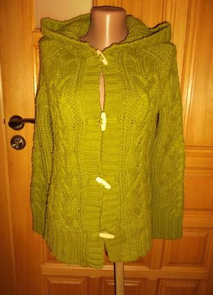 Тослтовка кофта пуловер оливка капюшон р. l - woman stax
