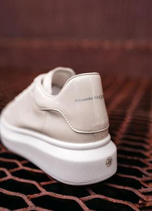 Alexander mcqueen white crema, кросівки маквіни александр маквин7 фото