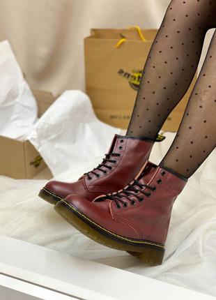 Ботинки женские мартинсы весна-осень dr.martens 1460 cherry