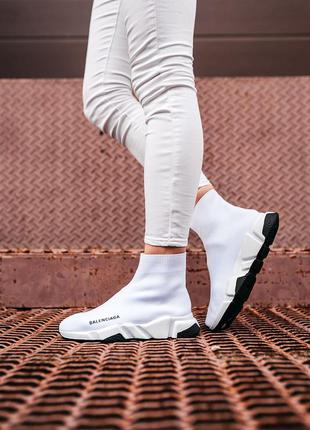 Кросівки білі жіночі speed trainer white, кросівки літні жіночі. женские летние кроссовки, белые4 фото