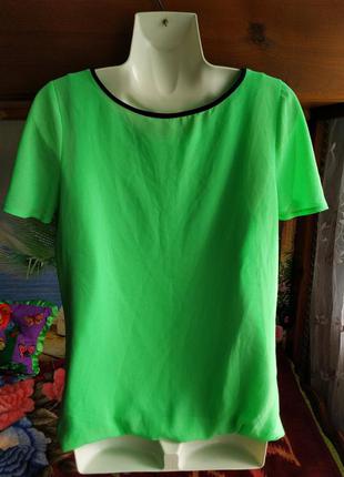 Нежно-салатовая блуза 44-46 р2 фото