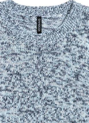 Вязаный меланжевый свитер меланж укороченный кроп свитерок h&m s2 фото