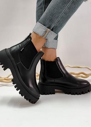 Детские кожаные ботинки челси, разные цвета