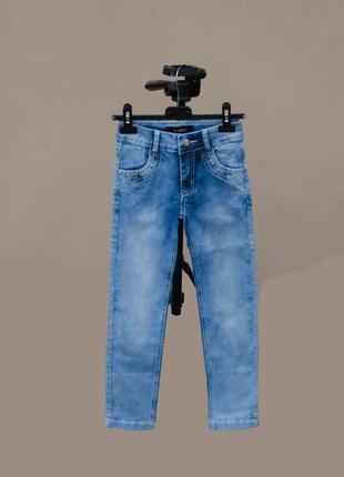 Нові класична джинси декоровані бусинками дівчинці yuka jeans1 фото