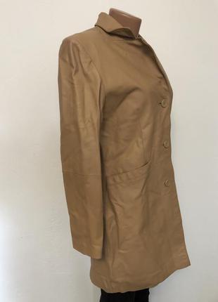 Женское коричневое кожаное пальто for women3 фото