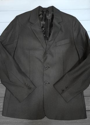 Школьный пиджак для мальчика в полоску 10-12 лет