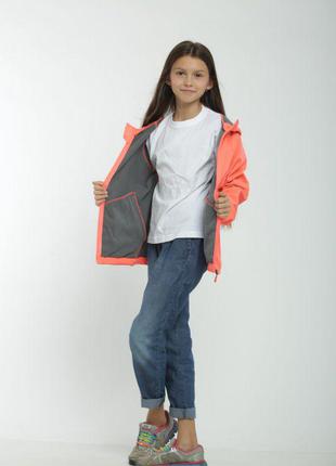Демисезонная куртка на девочку на рост 130-142 чехия премиум-качество софтшел2 фото