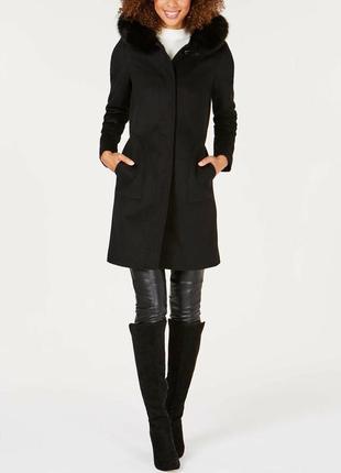Forecaster fox-fur-trim hooded walker coat пальто демі м