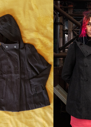 Пальто zara basic сіре демісезонне, m