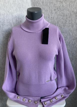 Женский вязаный свитер турция в цвете лаванда6 фото