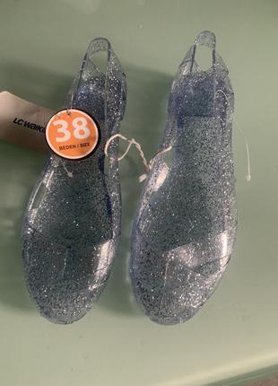 Силиконовые балетки с блестками 38 размер