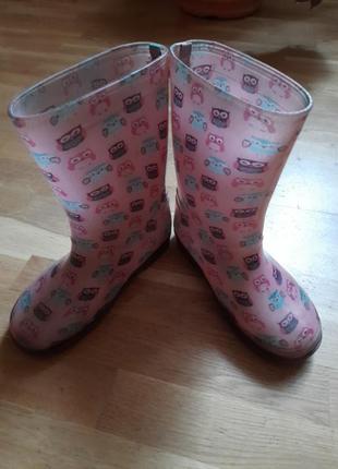 Красиві гумові чобітки 19,5-20 см устілка