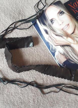 Пасок з еко шкіри на зав'язки, пояс