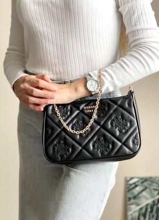 Multi pochette black 3 in 1 брендова жіночий чорна стильна сумка клатч з ланцюгом і...