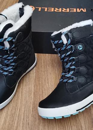 Зимові шкіряні дитячі чоботи меррел merrell unisex heidi wtrpf