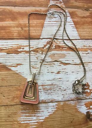 Кулон ланцюжок підвіска колір золото емаль ретро маркування